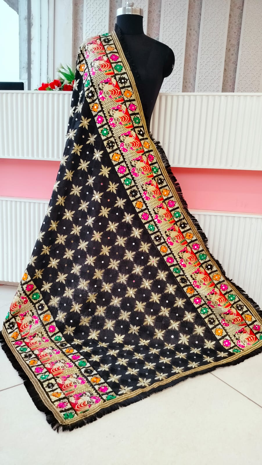 Bridal Zari Work Phulkari Printed Dupatta Catalog
